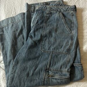 Blue Denim Cargo Pants